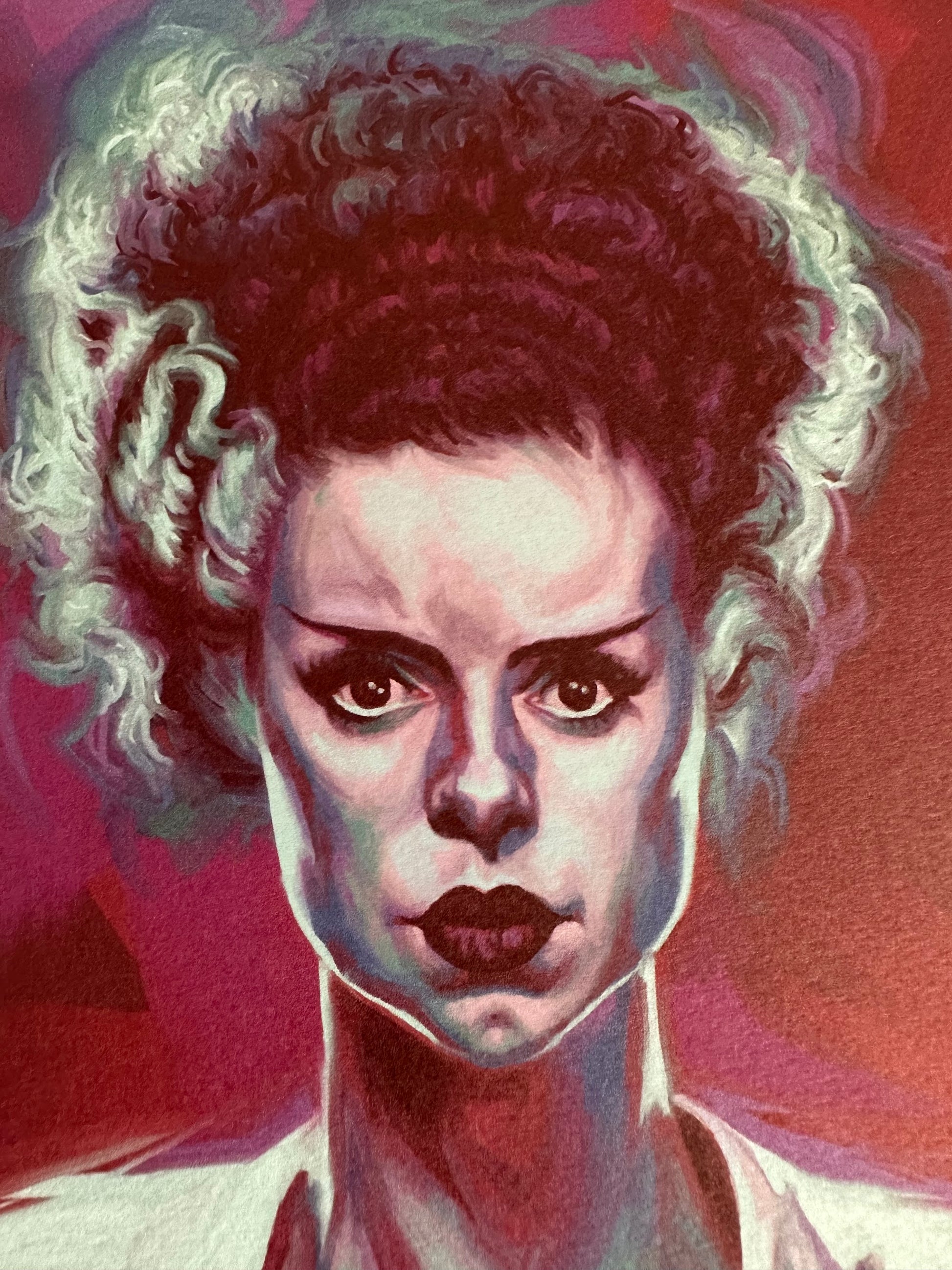 Candra Hope - The Bride of Frankenstein 11.7x16.5 art print - detail image 2