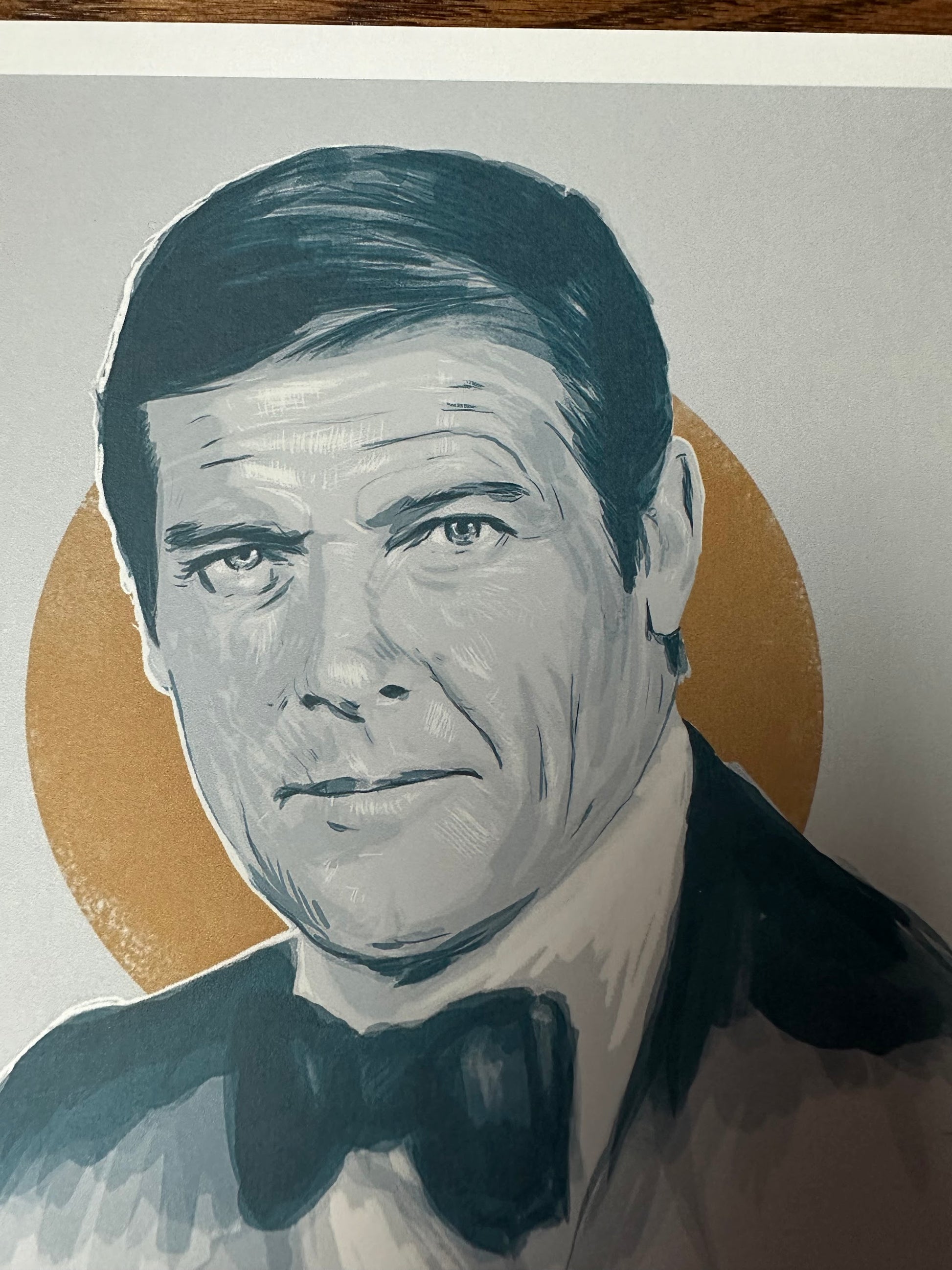 Tom Ralston - James Bond 007 Roger Moore Portrait 6x6 art print - detail image 2