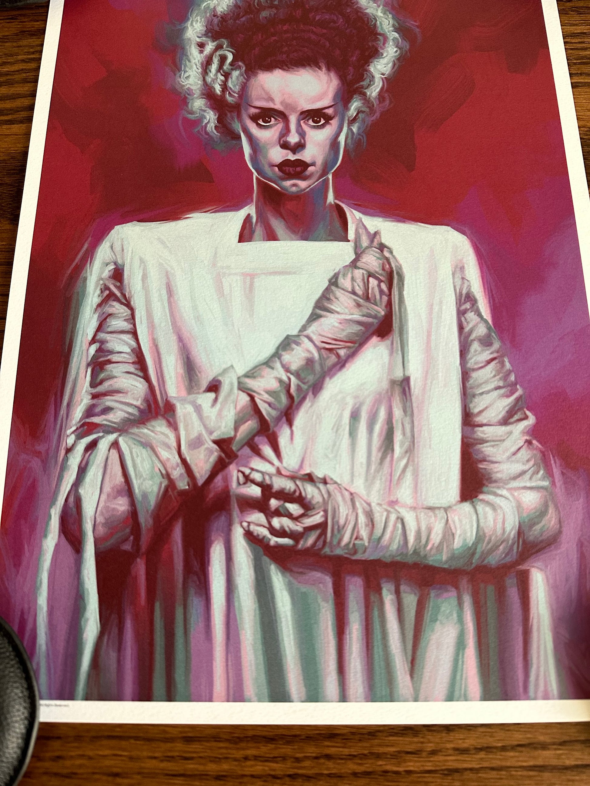 Candra Hope - The Bride of Frankenstein 11.7x16.5 art print - detail image 4