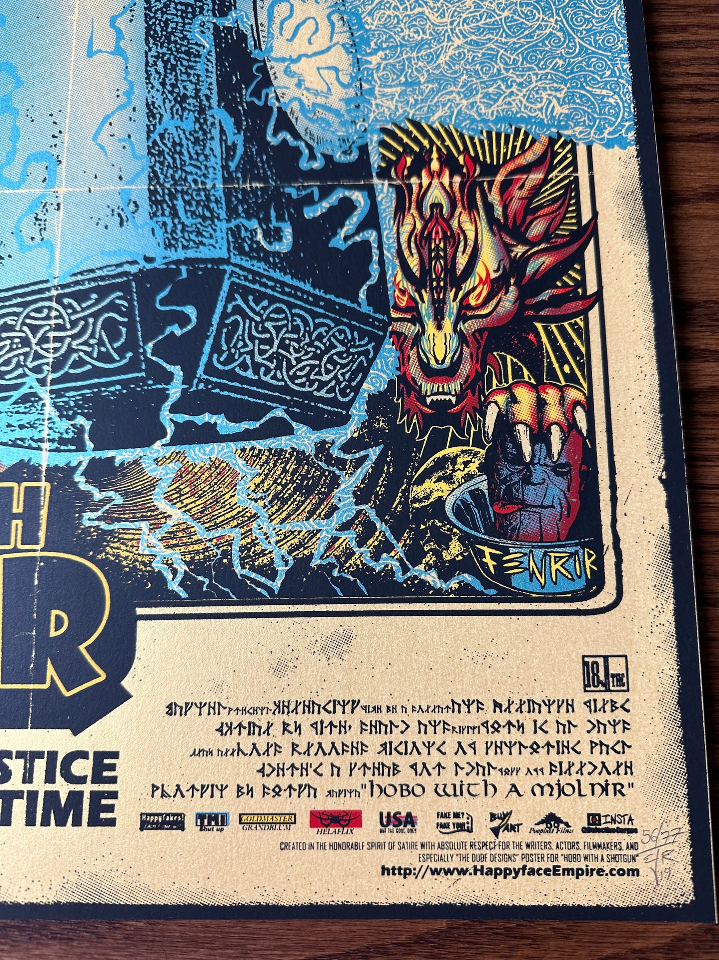 EJR - Hobo with Mjolnir Gold Variant 24x18 movie poster - detail image 5