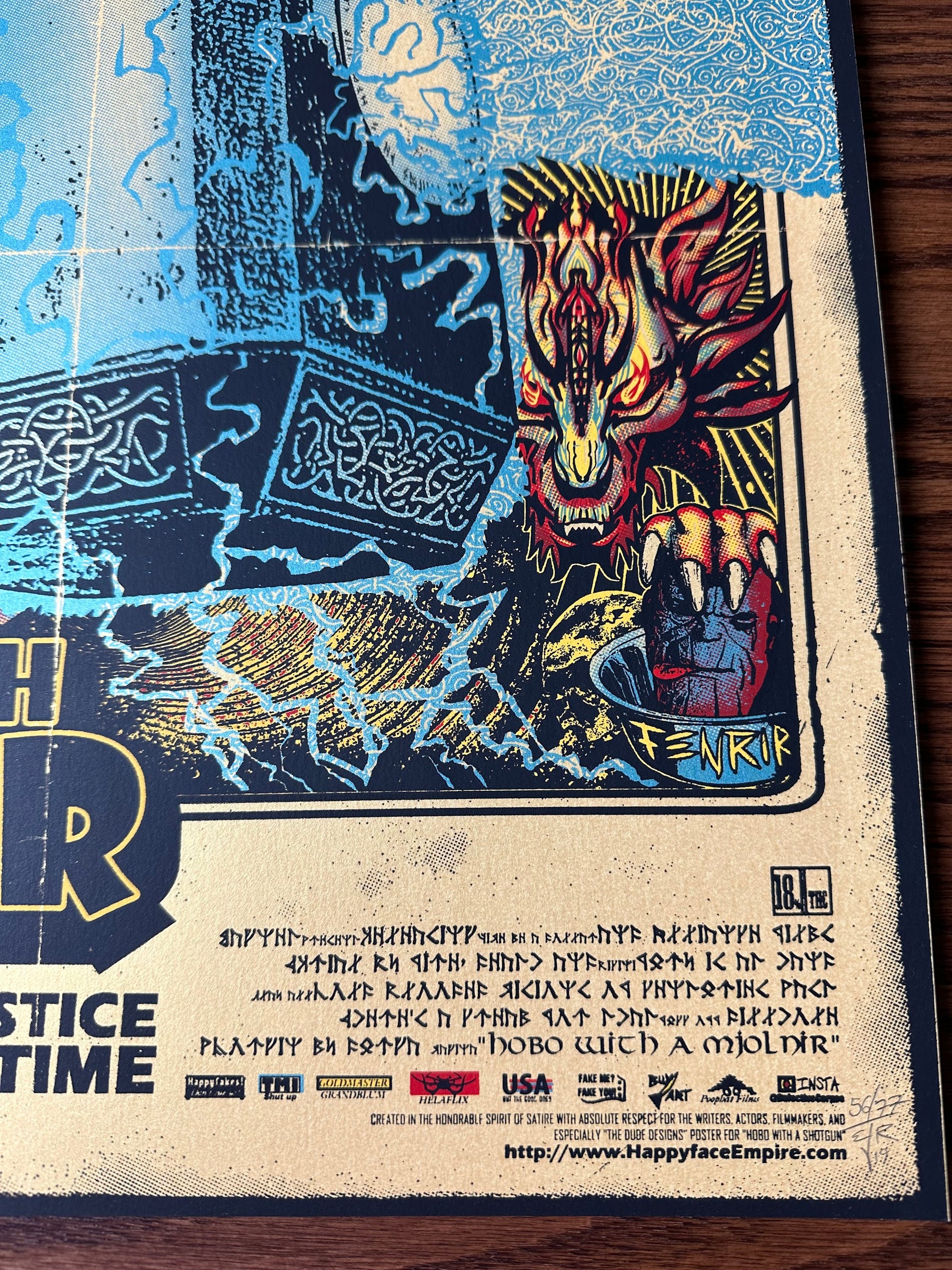 EJR - Hobo with Mjolnir Gold Variant 24x18 movie poster - detail image 5