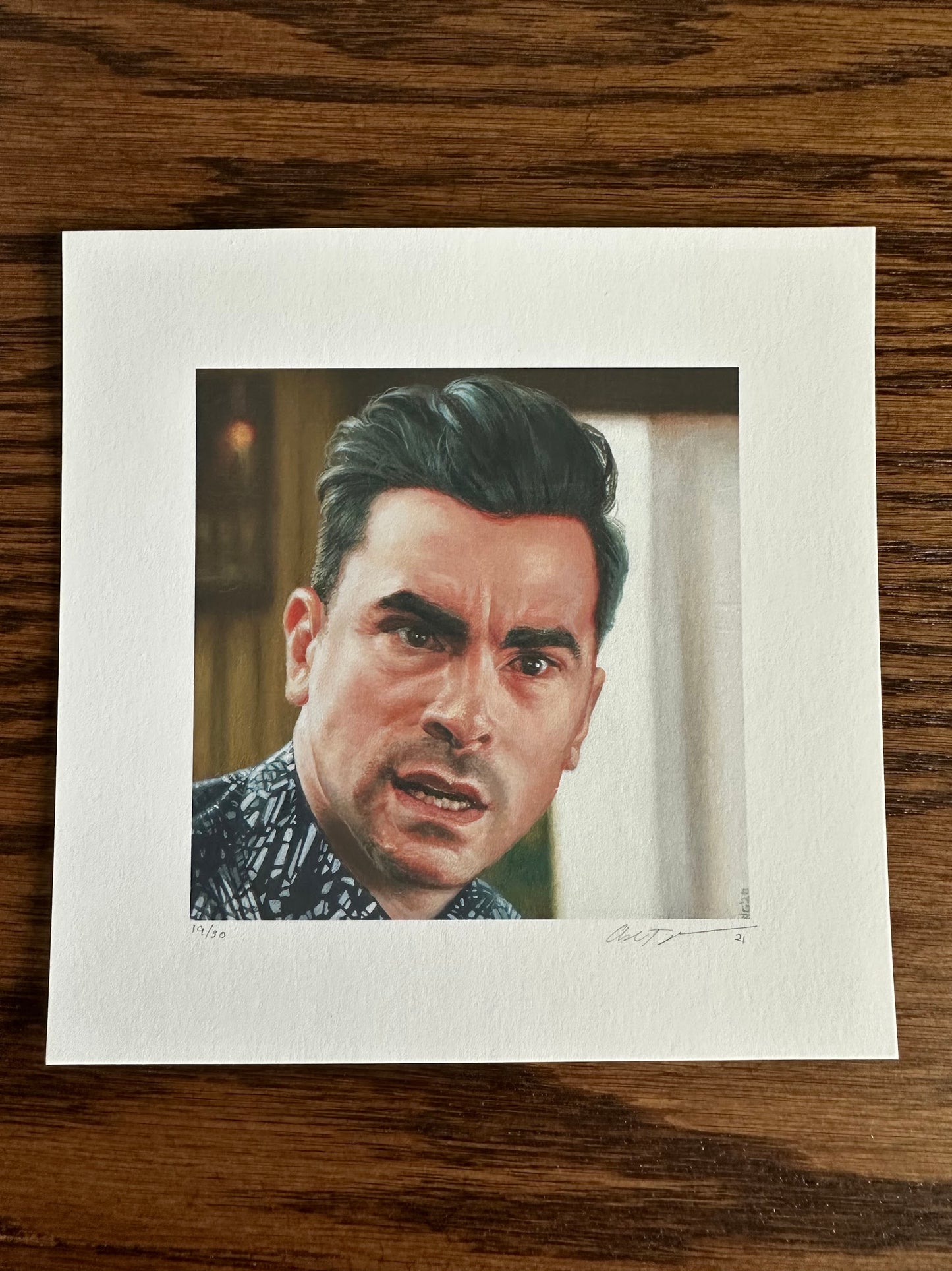 Ashton Gallagher - Schitt's Creek David Rose Portrait 6x6 art print
