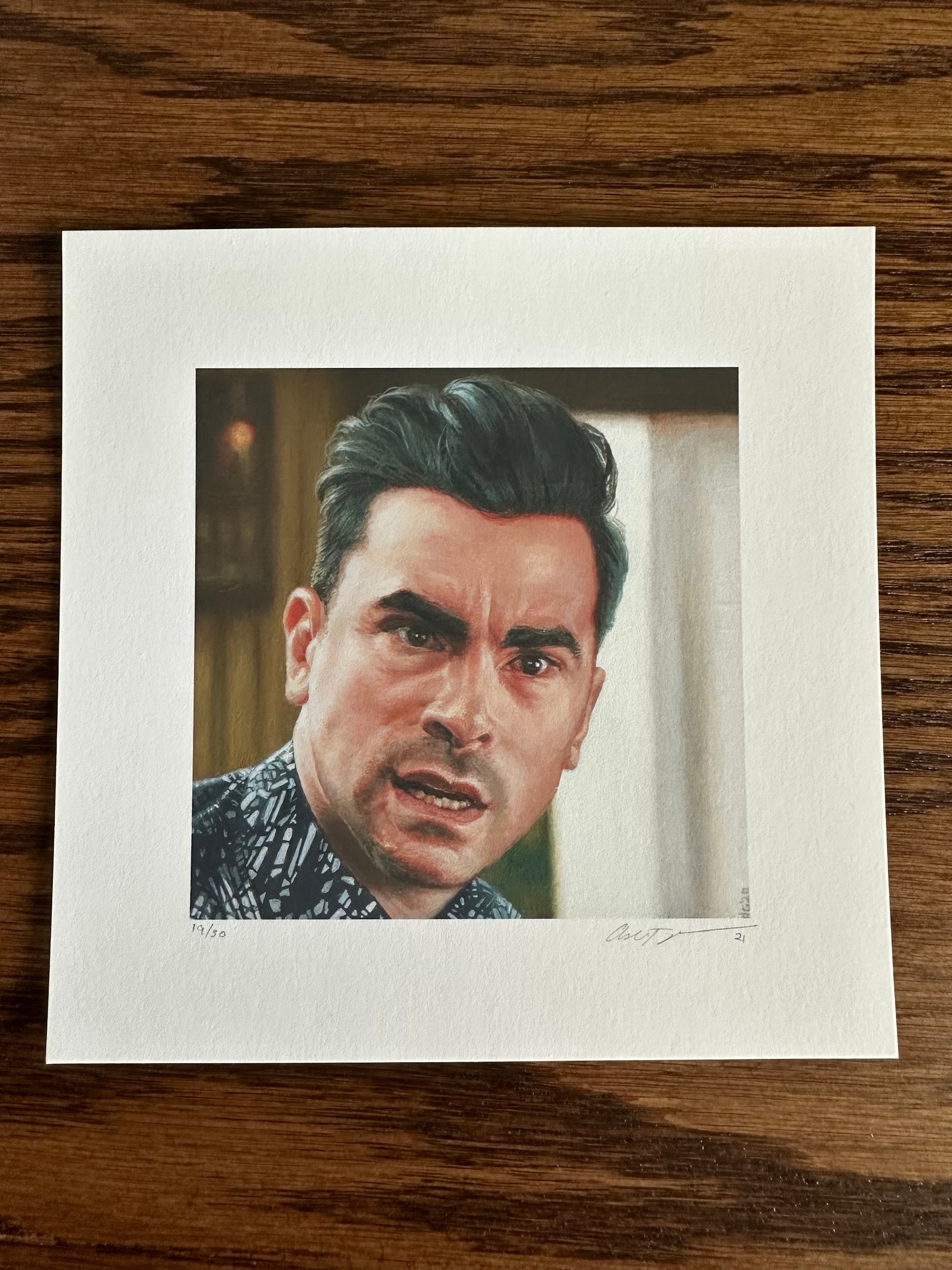 Ashton Gallagher - Schitt's Creek David Rose Portrait 6x6 art print