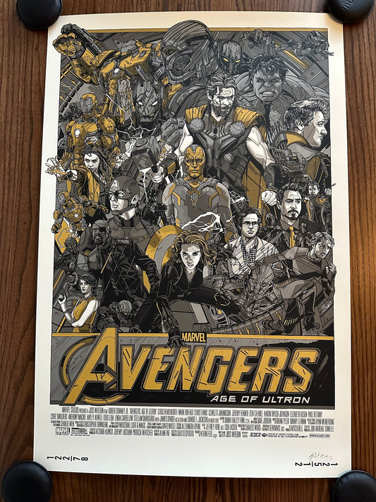 Tyler Stout - Avengers Age of Ultron Gold Variant 24x36 movie poster