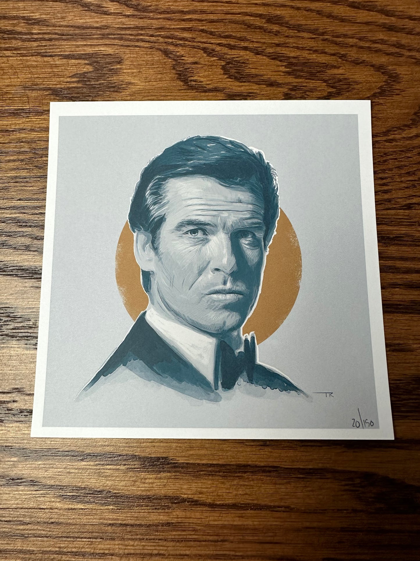 Tom Ralston - James Bond 007 Pierce Brosnan Portrait 6x6 art print