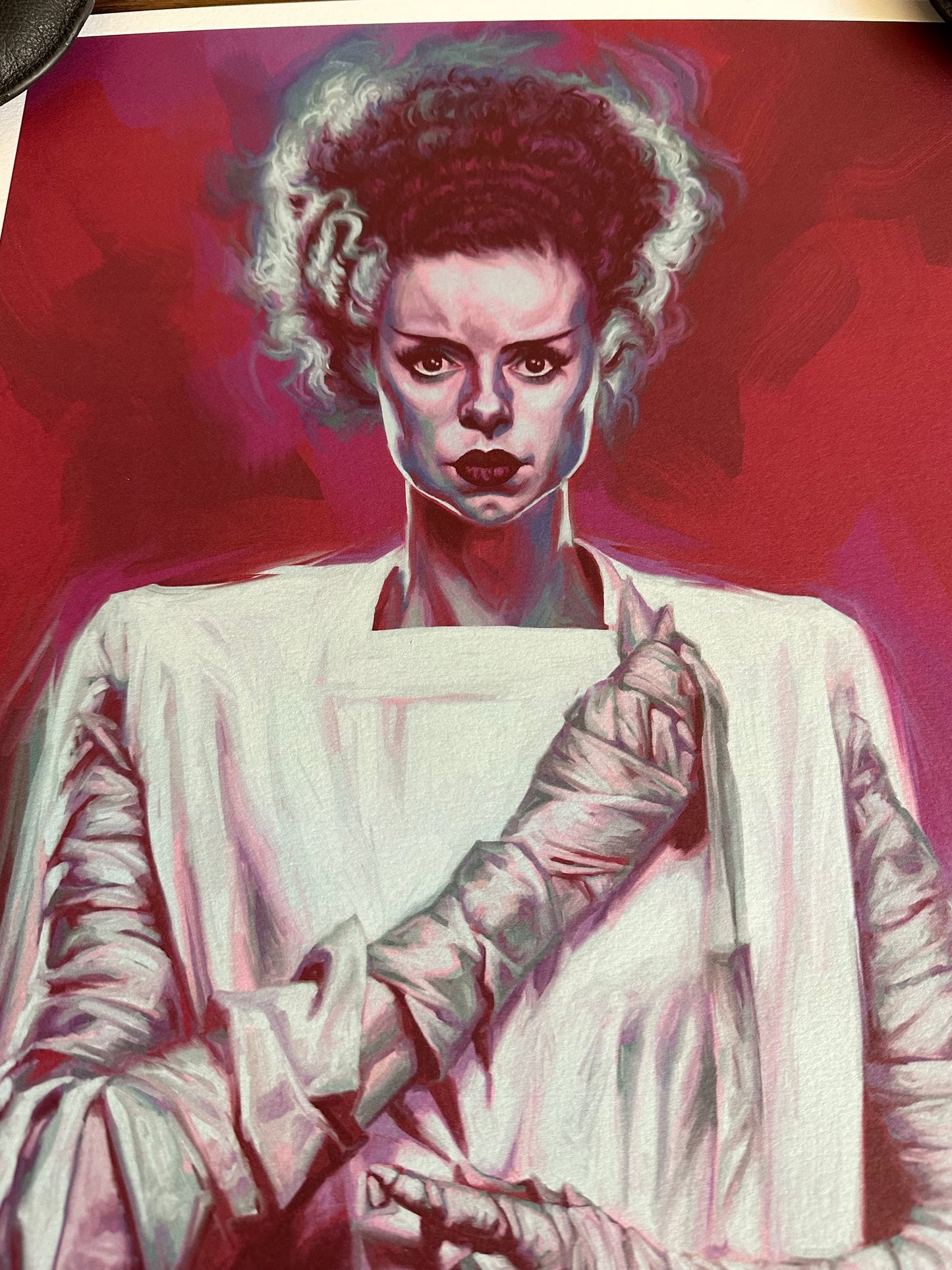 Candra Hope - The Bride of Frankenstein 11.7x16.5 art print - detail image 3