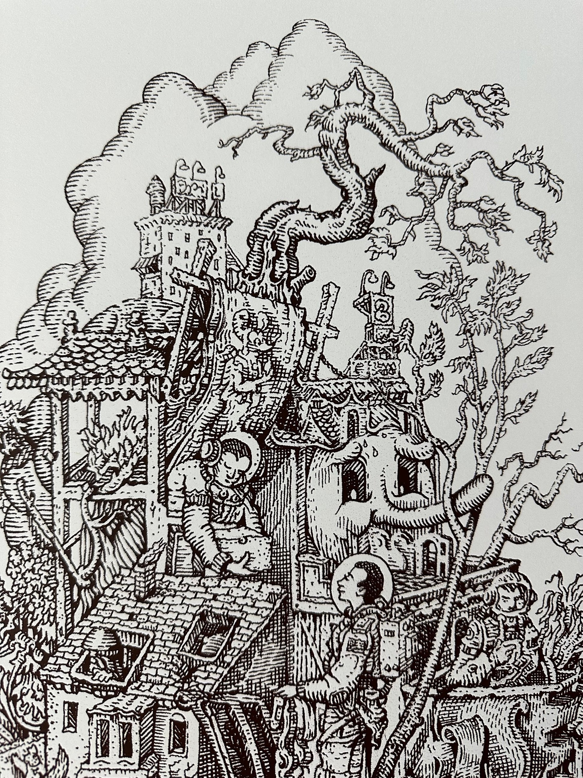 David Welker - Moving Day Pen & Ink 9x12 art print - detail image 2