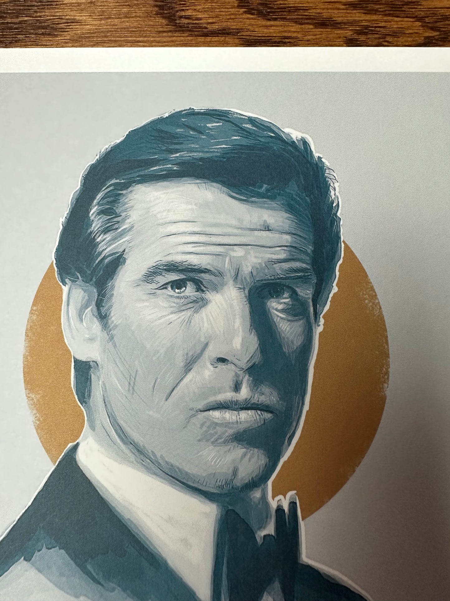Tom Ralston - James Bond 007 Pierce Brosnan Portrait 6x6 art print - detail image 2